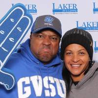 Husband and wife being funny